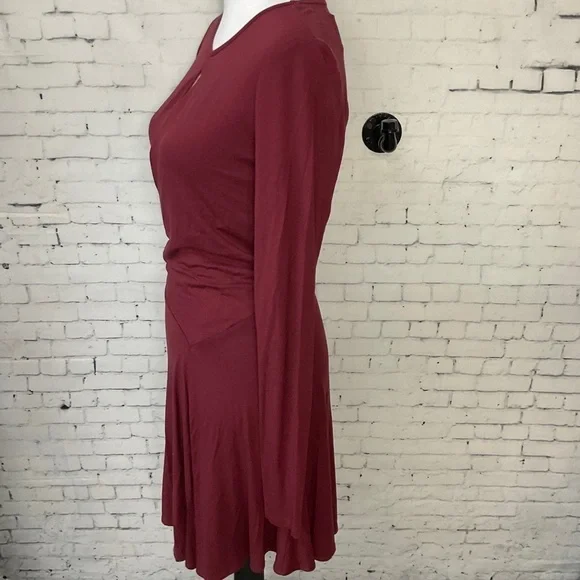 Free People Beach Womens Vance Mini Swing Dress Maroon Fit Flare Size S NEW E2 - Picture 6 of 12